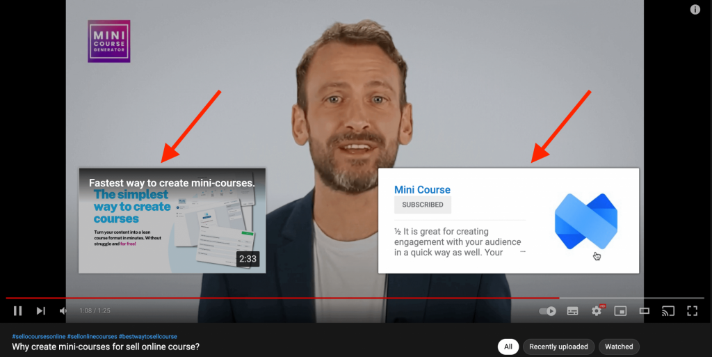 Cards on YouTube for interaction