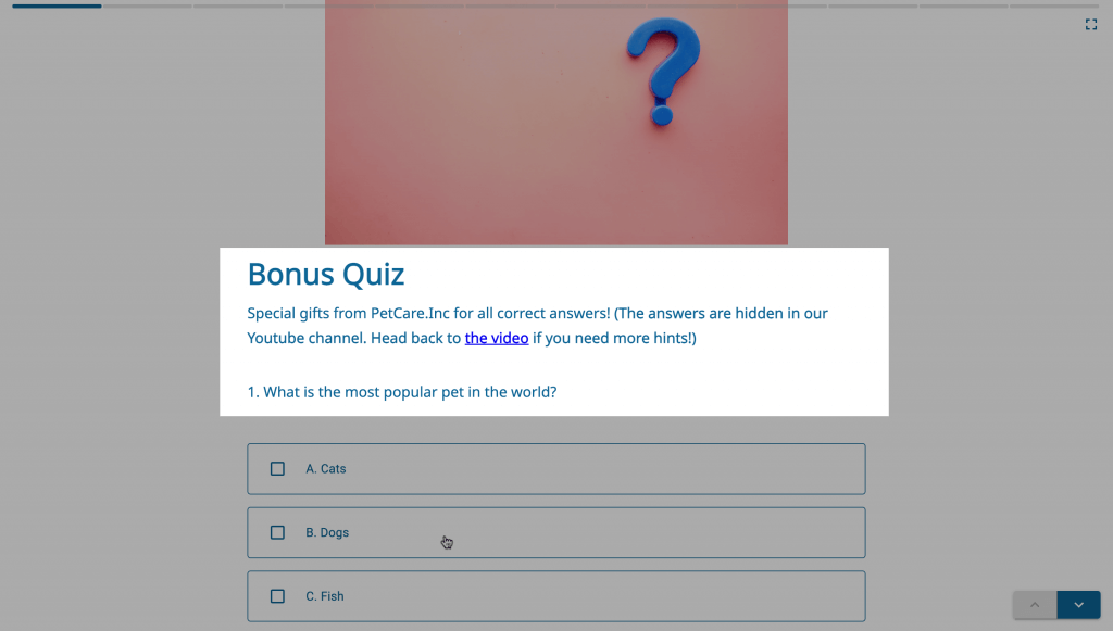 Quizzes related to your Youtube Video