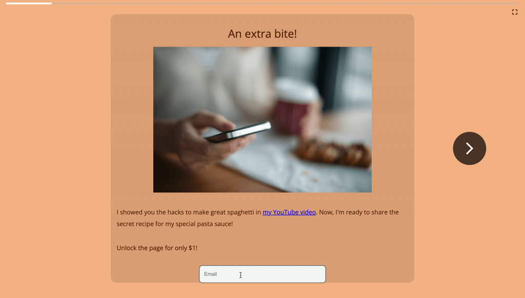 Payment wall to make additional sales on YouTube page