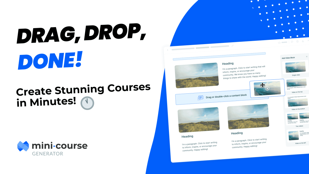 Create Mini Courses in minutes